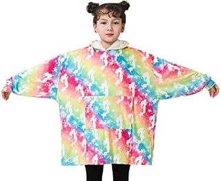 uideazone Kids Hoodie Sweatshirt Oversized Blanket Girls Boys Hoodie Blanket Super Soft Warm Comfortable Giant Hoody for Teens Jumper Sweater with Large Front Pocket