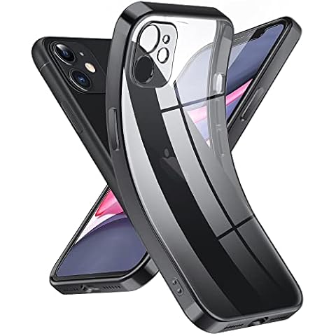 Supdeal Crystal Clear Case for iPhone 11, [Never Yellow] [Camera Protection], Thin Slim Fit Transparent Soft Silicone Phone Protective Case Cover, 6.1 Inch, Black Cover