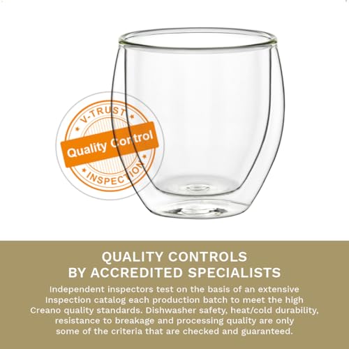 Creano Insulated Double Walled Espresso Glasses 100ml - Handmade Heat Resistant Mugs - Set of 2 - Image 4