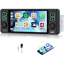 Car Radio Bluetooth 5 Inch Touchscreen Single Din Car Stereo Audio, Car Audio with Wireless Carplay Android Auto Mirror Link FM Type C/USB/EQ/Quick Charge/7 Color Light/SWC