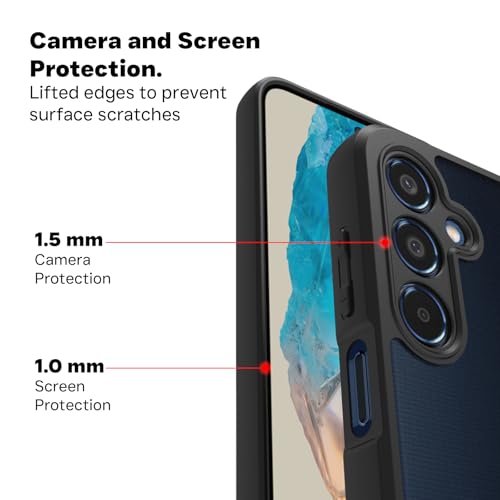 Image of RIGGEAR Shockproof Sleek Hybrid Armor Back Cover Case Compatible with Samsung Galaxy M35 5G (Smoke Black Matte PC + Black TPU Bumper)