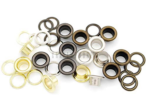 Craftmemore 3/16" (5Mm) Hole Size 100 Sets Antique Brass Bronze Metal Grommets Eyelets With Washers For Bead Cores, Clothes, Leather, Canvas (Antique Brass) #TOP3