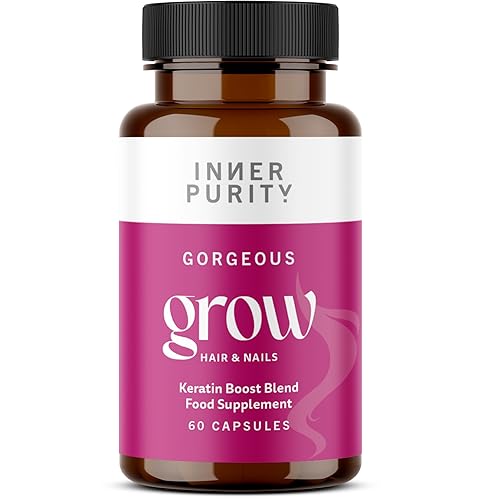 Gorgeous Grow - Hair Growth and Nails Strengthening, Keratin Hair Vitamin with Biotin, Hair Thickening Supplement for Women, 60 Capsules 2 Months Supply