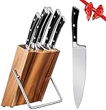AC Kitchen Knife Set, German Stainless Steel Knife Block Set, 6 pcs Small Knife Set with Wooden...