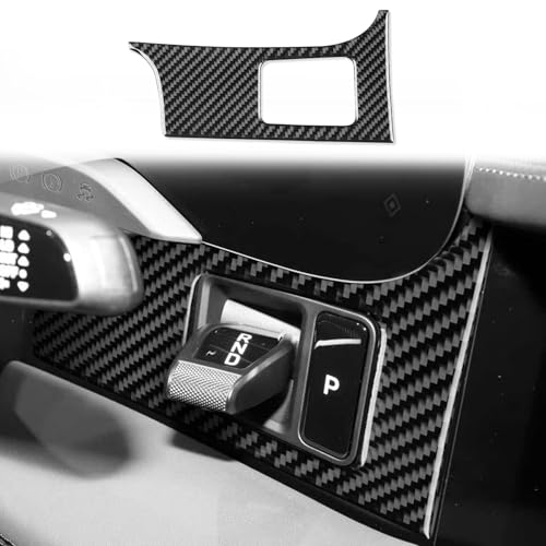 JKYUKU Compatible with Porsche Taycan 2019 2020 2021 2022 2023 2024 2025 2026 Car Gear Shift Panel Cover Trim Carbon Fiber Automotive Interior Black