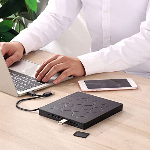 Unidad DVD externa ultradelgada 6 en 1 con USB Tipo C miniatura 4
