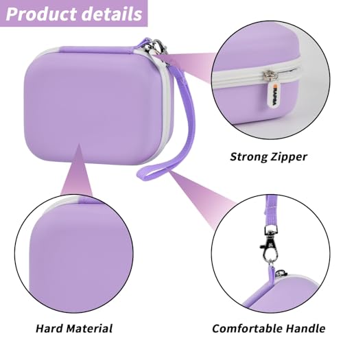Image of Sticker Printer Case for Memoking T02 / for ETIKEZ PM290C / for Nelko PM230 / for Phomemo M02 / T02 / Q30S Mini Pocket Printer Machine. Holder for Label Maker, Thermal Paper, USB Cable (Box Only) -Purple