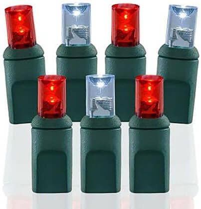 Luces LED de Navidad profesionales  50 bombillas, 25 pies  Grado profesional para interiores y exteriores de 0.197 pulgadas de ancho angular cónicas