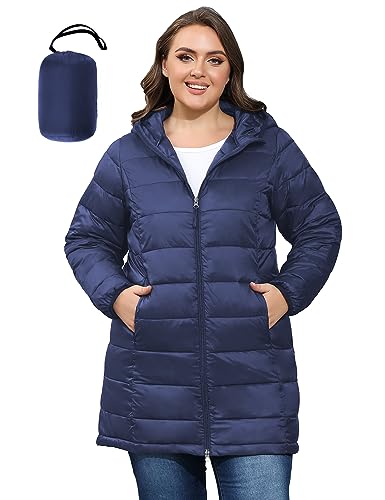 ANOTHER CHOICE Women's Packable Puffer Jacket, Hooded Light weight