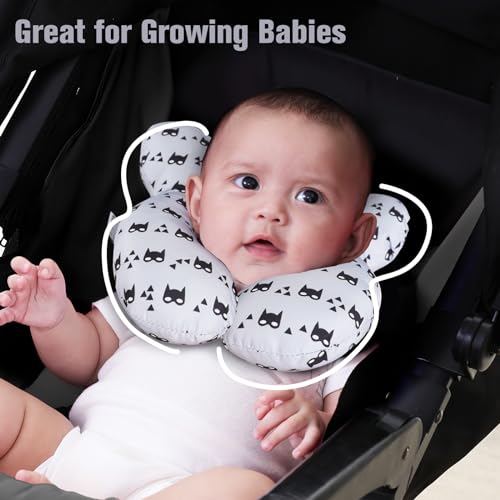 Image of KAKIBLIN Baby Travel Pillow for Head and Neck, Upgraded Baby Support Pillow, Baby Neck Pillows for Car Seat,Pushchair,Travel, Grey
