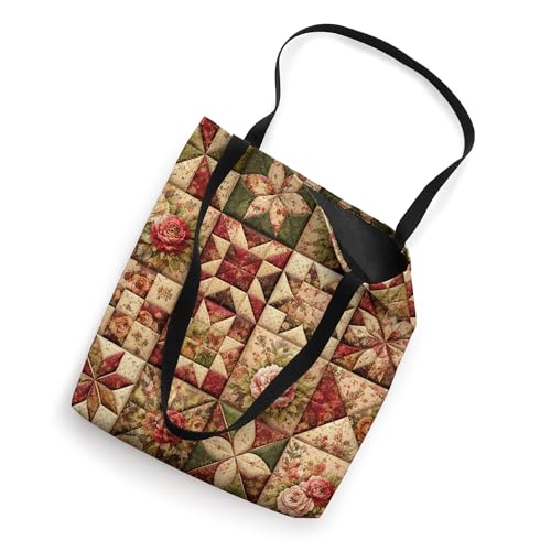 Bolso tote vintage con estampado floral de rosas y jardín campestre miniatura 2