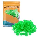 Alwonder 250-Pack Bait Pegs Small Rubber Pegs for Pegging Soft Plastic Fishing Lure, Mini Soft Lures Baits Keeper O-Rings to Carolina Rig Texas Rig Ned Rigs Jig Heads Hooks Green L