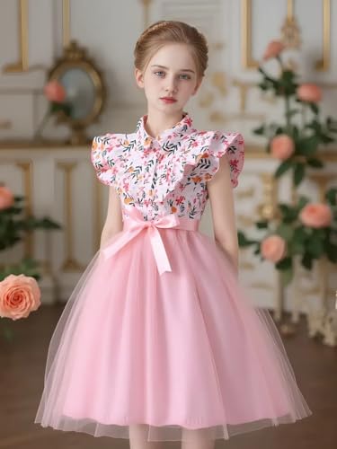 Image of Pink White Apparels Summer Dress for Baby Girl /Frocks for Baby Girl /Baby Frocks Girl Rayon /Casual Dress Short Short Sleeve