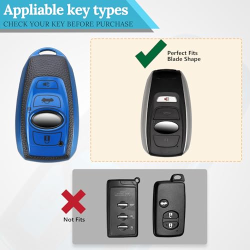 Image of Key Fob Cover for Subaru, Braided Loop Keychain Accessory, Blue