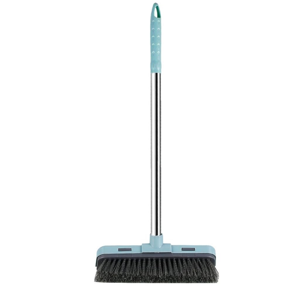 UDSKNV[KSL 2 in 1 Scrape Brush Floor Scrub Brush with Long Adjustable Handle Stiff Bristle Floor Scrubber Cleaning Shower Bathroom Garage Kitchen Wall Deck Tub