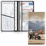 YANENDIE Car Registration and Insurance Holder, Farmer Driving A Tractor Vehicle Glove Box Car Organizer, Car Document Holder for Cards, Driver License