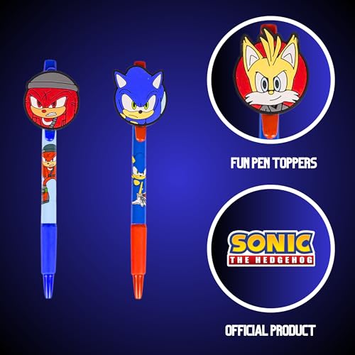 Sonic The Hedgehog Stifte, 4er-Pack Sonic Prime Stifte, Sonic Tails und Knuckles 3D-Design