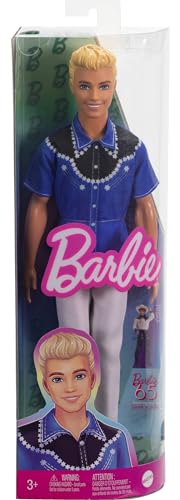 Boneco Barbie Ken Fashionistas 226 Loiro com Camisa Estilo Country, Calça Branca e Botas HRH25 Matte