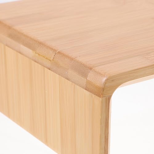 Support d'écran en bambou CRAFTHROU réhausseur réglable beige - 7