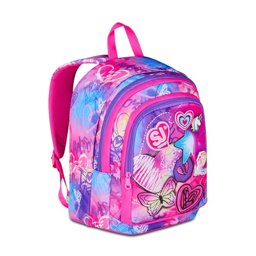 Sj Gang Style Jam Gang Zaino Scuola Advanced, Fucsia, Doppio Scomparto E Tasca Per Borraccia, 29 L, Zaino Scuola Elementare, Zaino Bambina