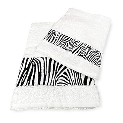 Tex family Frottee-Handtuch-Set Jacquard 1 + 1 Gesicht und Gäste, Zebra, Weiß und Washy