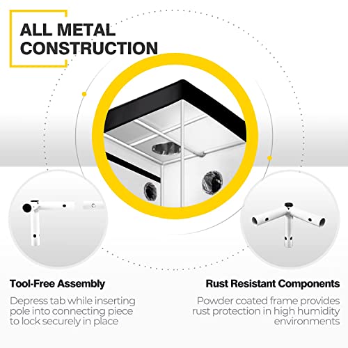 Ipower 78"X120"X120" Grow Tent, 10X10 Ft 600D Mylar Hydroponic Water-Resistant Tent With Observation Window And Removable Floor Tray, Tool Bag For Indoor Plant Seedling, Propagation, Blossom #TOP3