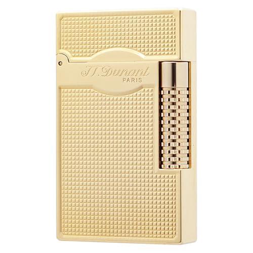 JTDunant Classic Ligne 2 Style Lighter – Iconic “Ping” Sound, Side Slide Brass Lighter, Adjustable Soft Flame, Luxury Gift for Men Dad Boyfriend Husband (Gold)