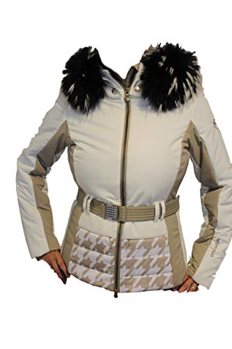 Veste de ski Sportalm Kitzbühel Acuto femme ivoire 42 avec vraie fourrure