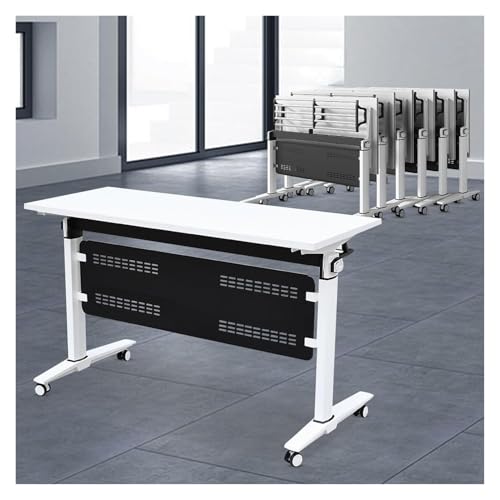 Escritorio modular para conferencias con ruedas silenciosas, 6 piezas, mesas de reuniones configurables y versátiles con estante GE (47.2 x 19.6 x 29.5 pulgadas)