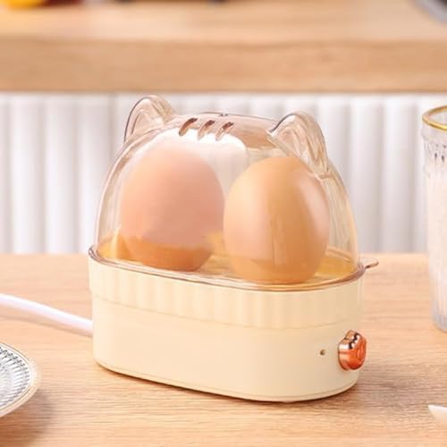 Smart Electric Egg Cooker for Kitchen, Mini Rapid Egg Cooker for Hard Boiled Eggs, Portable 2 Eggs Capacityelectric Egg Boiler for Breakfast Preparation, Auto Shut Off (Orange)
