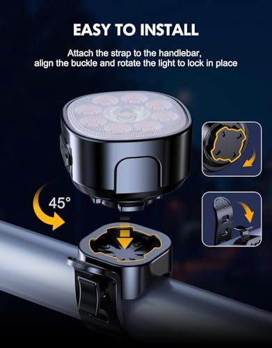 Image of Cuvccn Bike Lights Super Bright, Rechargeable Bicycle Lights Set Multiple Modes, Waterproof Bike Lights for Night Riding /Cycling Safety, Front and Back Bike Reflectors Light, Long Battery Life