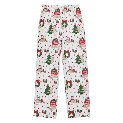 ZZXXB Merry Christmas Sloth Gift Boys Long Pants Soft