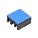 CentIoT - 11X11X5MM Aluminium Heatsink (Straight Fins Anodised Black with Double Sided Thermal Sticker) gallery image