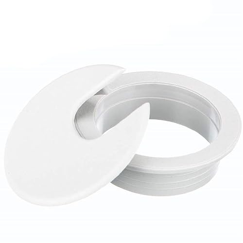 Miniatura 6 de SATINIOR Paquete de 10 ojales para cables de escritorio, organizador de plástico para escritorio, cubierta de plástico con ojales para organizar y