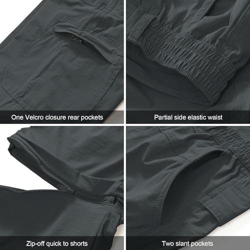 Men's Outdoor Quick Dry Convertible Lightweight Hiking Fishing Zip Off Safari Trousers4