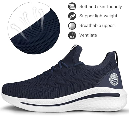 Image of Pujcs Mens Tennis Shoes Slip on Sneakers Ligthtweight Wlking Running Shoes for Work Gym Workout Sports Atheletic