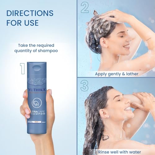 Image of Yuthika Professional Ultra Care Shampoo (Damaged Hair Repair, 250ml) Advanced Formula Long-Lasting Repair Strengthens and Smoothens Sulfate-Free - Men