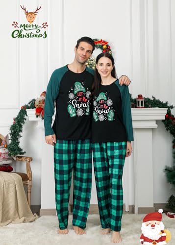 VNVNE Family Christmas Pjs Matching Sets for Women/Men/Couples/Adults, Holiday Xmas Reindeer Elf Plaid Pajamas Sleepwear4