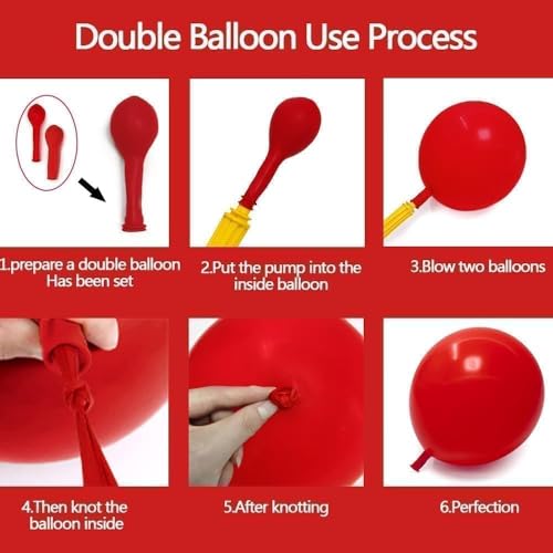 Image of Captank Red Balloons Double Stuffed Different Sizes Balloon Arch Kit | Dark Red Balloon Garland For Christmas Birthday Anniversary Wedding Valentines Bridal Shower Party Decoration