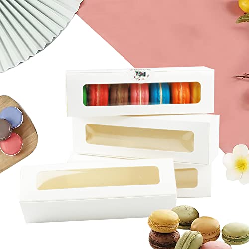 Wraphay 30 Pack Macaron Boxes With Window White Pastry Packaging Container For 6 Bakery French Cocoa Truffle Wedding Gift Dessert Cookies Treat Delivery Box #TOP2