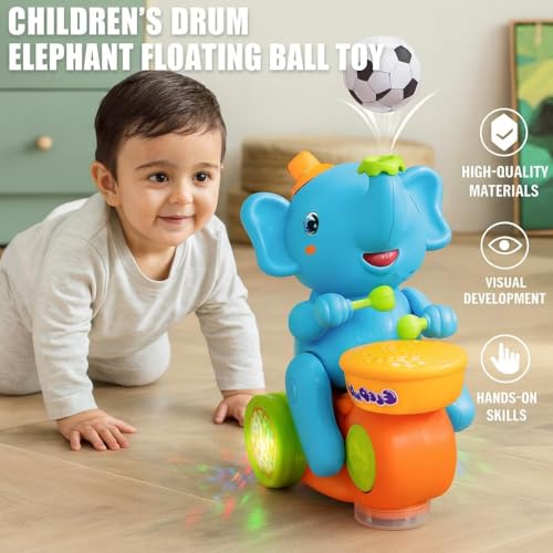 Image of Baby Piano Toy Light Up Music Baby Toys Early Learning Educational Piano Keyboard Infant Babies & Toddlers Toys (Elephant Blue)