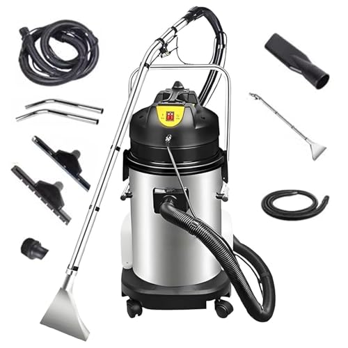 DHMYYXGS Wasserstaubsauger,Nasssauger Polsterreiniger Gerät,20L 230Mbar,Tiefenreinigung Sprühen,Edelstahltank,Für Teppiche Sofas Vorhänge Fahrzeugaufbereitung 40L