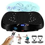 Vibration Plate Exercise Machine - 120 Speed Levels Full Body Workout Vibration Platform with Loop Bands & Remote Control for Home Fitness & Weight Loss & Muscle Toning， [Au Plug]