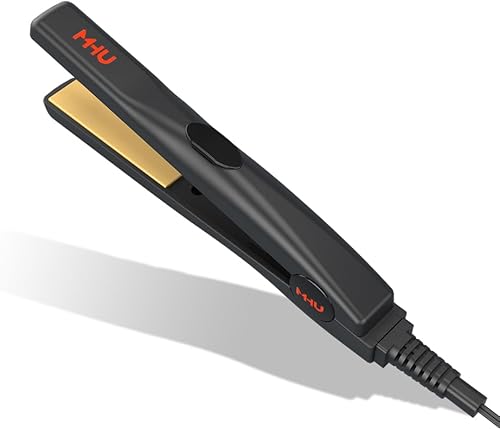 Miniatura 8 de Plancha de pelo pequeña, cerámica turmalina y temperatura constante inteligente de 0.5 pulgadas Mini plancha plana (negro)