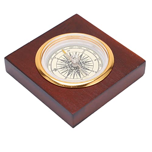 Brújula vintage AYNEFY con caja de madera miniatura 3