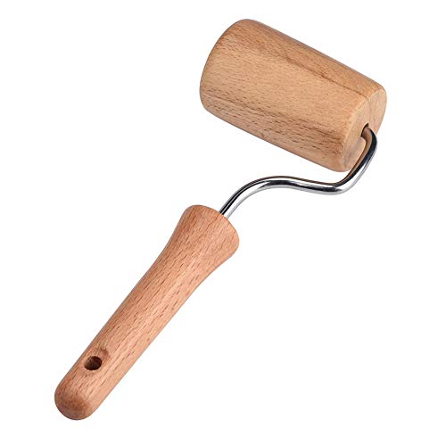 1 Piece 7.8cm Wide Wood Pastry Pizza Roller Wooden Brayer Wooden Rolling Pins Wood Dough Roller 5D Diamond-Paint-Art Tool Wooden Roller for Baking or Ceramic Pottery Clay Working