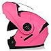 Motorrad-Integralhelm Motorrad-Klapphelm stoßfester Motorradhelm Integralhelm Herren Damen Adult Roller-Helm DOT/ECE Genehmigt (Color : Pink, Size : L/Large 59-60cm)