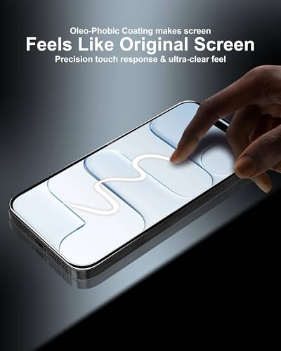Image of Affix 2 Pack for iPhone Air Or iPhone 17 Air Full Coverage Tempered Glass, Screen Protector Guard with Easy Fix Installation Tool, 9H Hardness Shatterproof, HD Clear Scratch Resistant