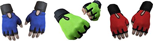 CP Bigbasket Pack of Three (3) Netted with Wrist Support Gym & Fitness Gloves (Free Size) Blue-Green-red (B06VSLN46G) Amazon Price History, Amazon Price Tracker