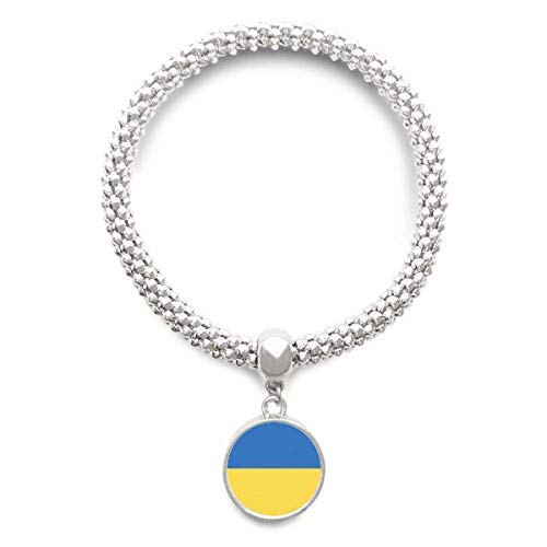 Pendentif Ukraine rond cadeau idéal en chaîne argentée pour femme